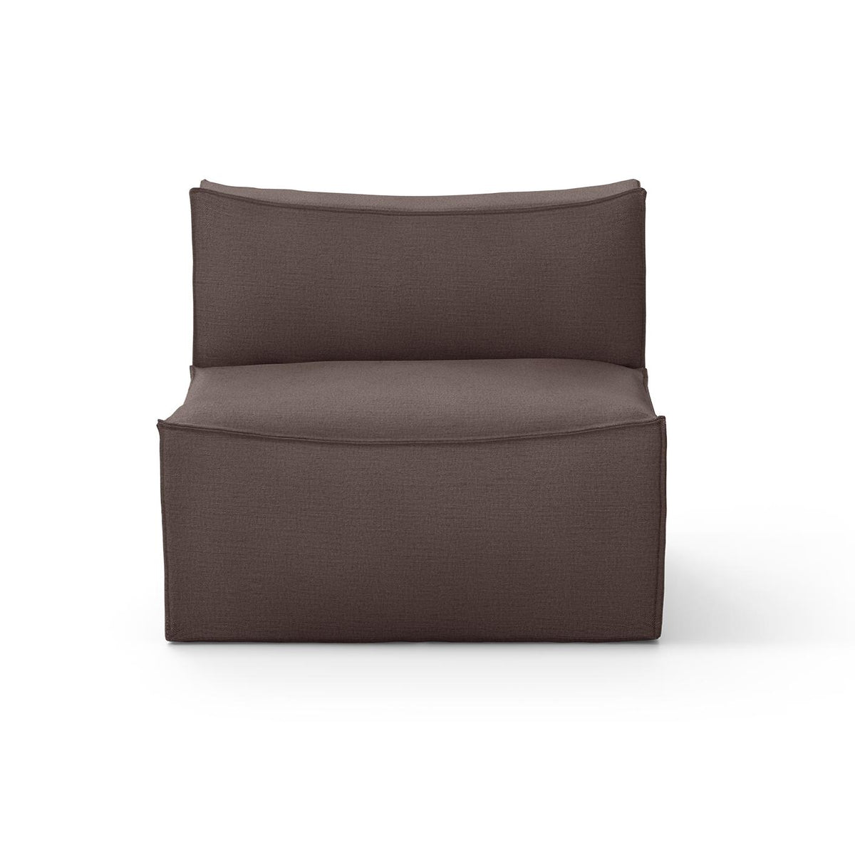 Canapé module central Catena / Small - Ferm Living-Marron foncé-Coton-The Woods Gallery