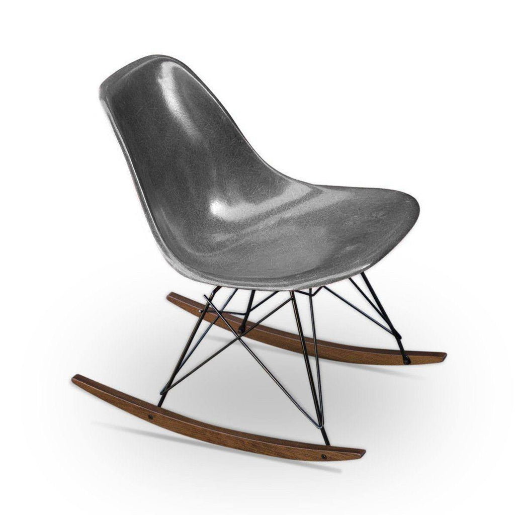 Chaise Eames base Rocking Chair RAR - Herman Miller - Vintage-Elephant Grey-The Woods Gallery