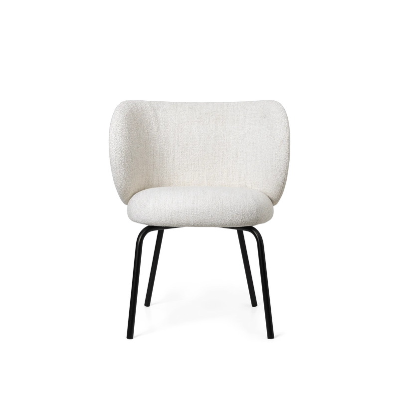 Chaise Rico Blanc cassé Bouclé - Ferm Living-Structure Noir-The Woods Gallery