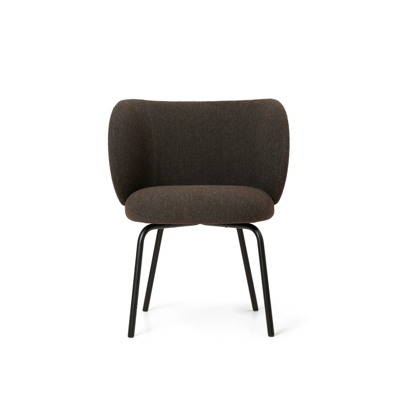Chaise Rico Dark Grey Brown - Ferm Living-Structure Noir-The Woods Gallery