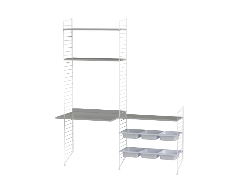 Ensemble Chambre d’enfant E - String Furniture-Blanc - Gris-The Woods Gallery