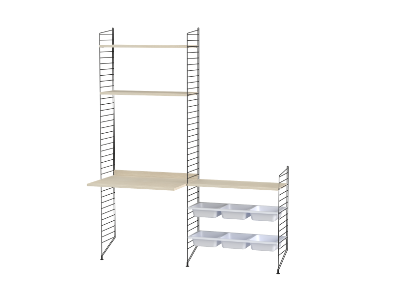 Ensemble Chambre d’enfant E - String Furniture-Noir - Frêne-The Woods Gallery