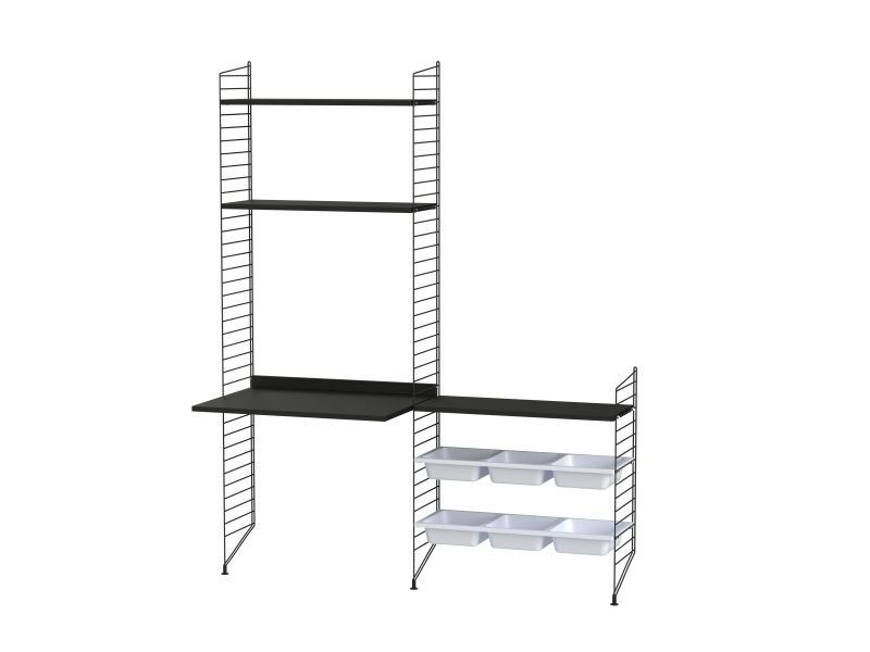 Ensemble Chambre d’enfant E - String Furniture-Noir - Frêne teinté Noir-The Woods Gallery