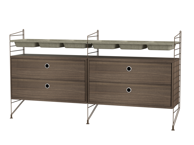 Ensemble de Chambre G - String Furniture-Marron - Noyer-The Woods Gallery
