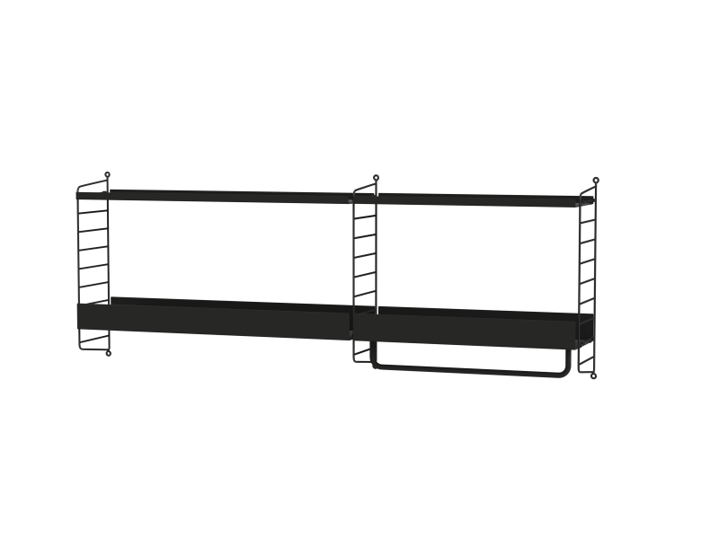 Ensemble de Cuisine C - String Furniture-Noir-The Woods Gallery