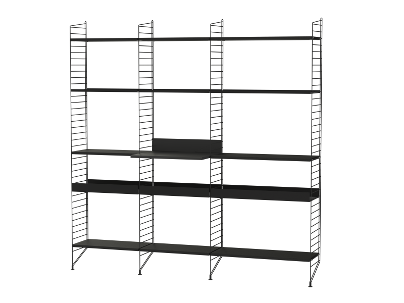 Ensemble de Cuisine L - String Furniture-Noir-The Woods Gallery