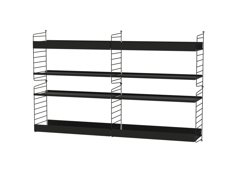 Ensemble de salon L - String Furniture-Noir-The Woods Gallery