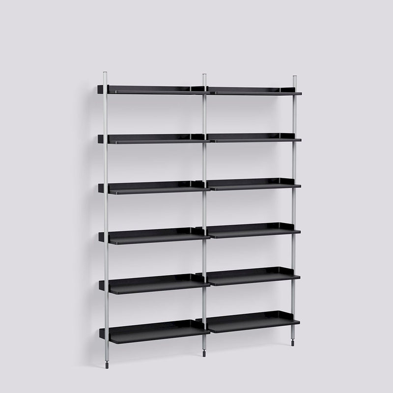 Étagère Modulable Pier System 102 - 2 colonnes - Hay-Noir - Aluminium-The Woods Gallery
