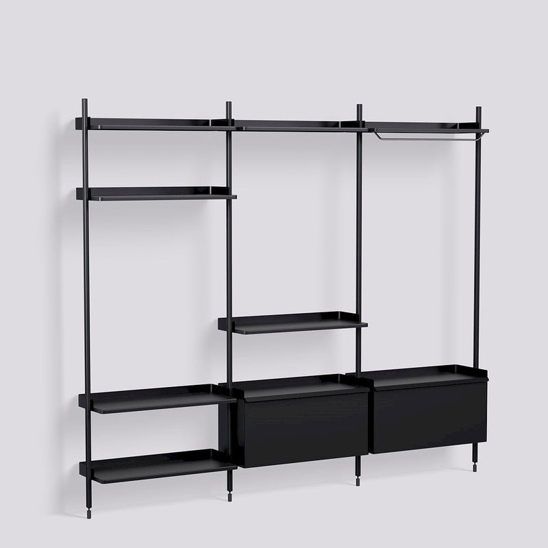 Étagère Modulable Pier System 1093 - 3 colonnes - Hay-Noir-The Woods Gallery