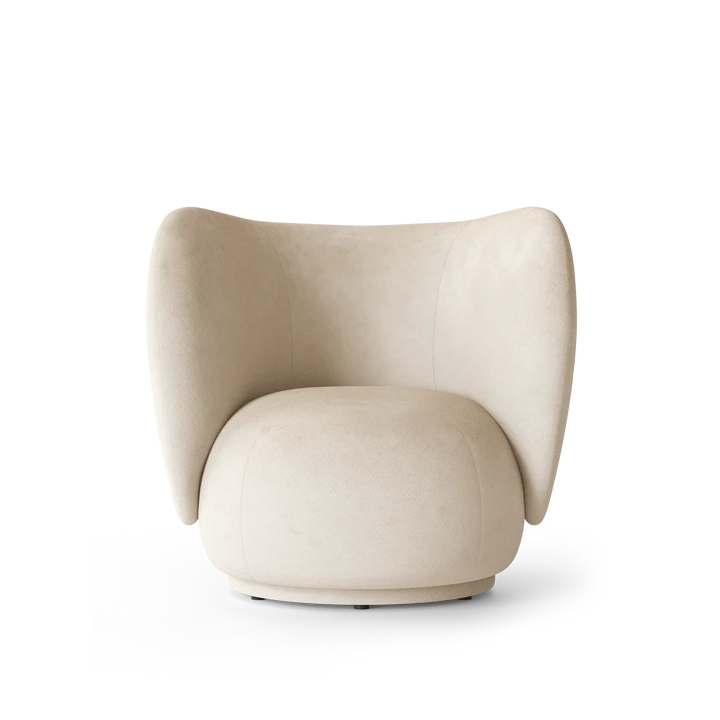 Fauteuil Rico - Faded Velvet - Ferm Living-Blanc cassé-The Woods Gallery