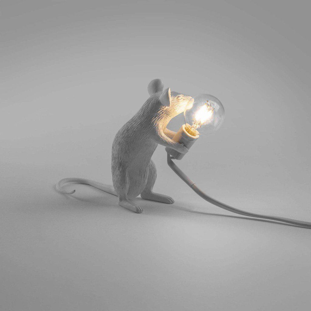 Lampe Mouse White Sitting - Souris blanche assise de Marcantonio - Seletti-The Woods Gallery