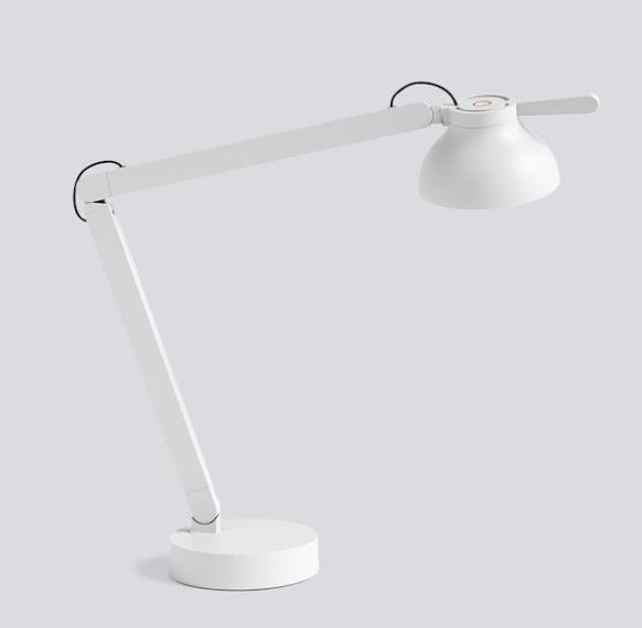 Lampe de bureau PC double arm with table base de Pierre Charpin - Hay-Ash grey-The Woods Gallery
