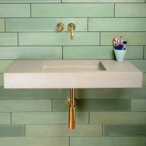 Lavabo en béton "Pitch" - Kast-L58 x l 32 x h 14 cm épaisseur bord 4 cm-The Woods Gallery