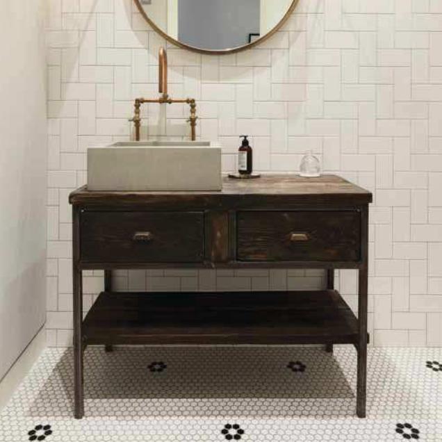 Lavabo en béton "Terra" - Kast-L 45 x l 35 x h 8 cm épaisseur bord 2 cm-The Woods Gallery