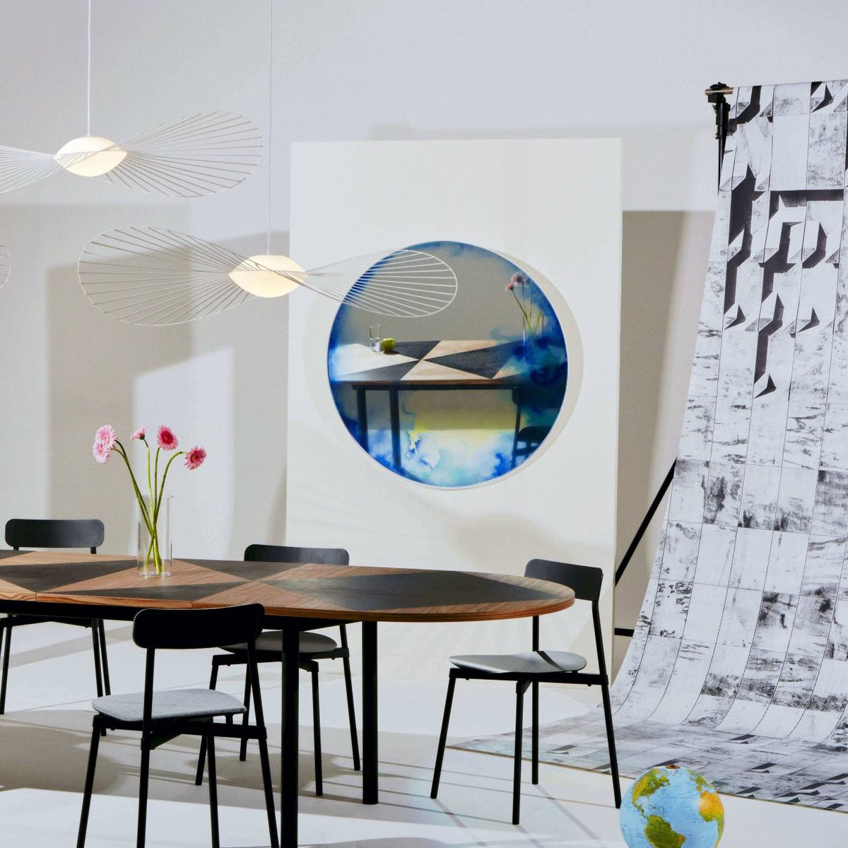 Miroir Francis Extra-Large Aquarelle Bleue-Violet de Constance Guisset - Petite Friture-The Woods Gallery