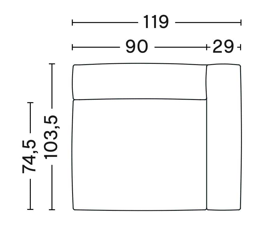 Module S1961 canapé Mags Soft- accoudoir droit large - Hay-Catégorie de prix 1-Blanc-The Woods Gallery