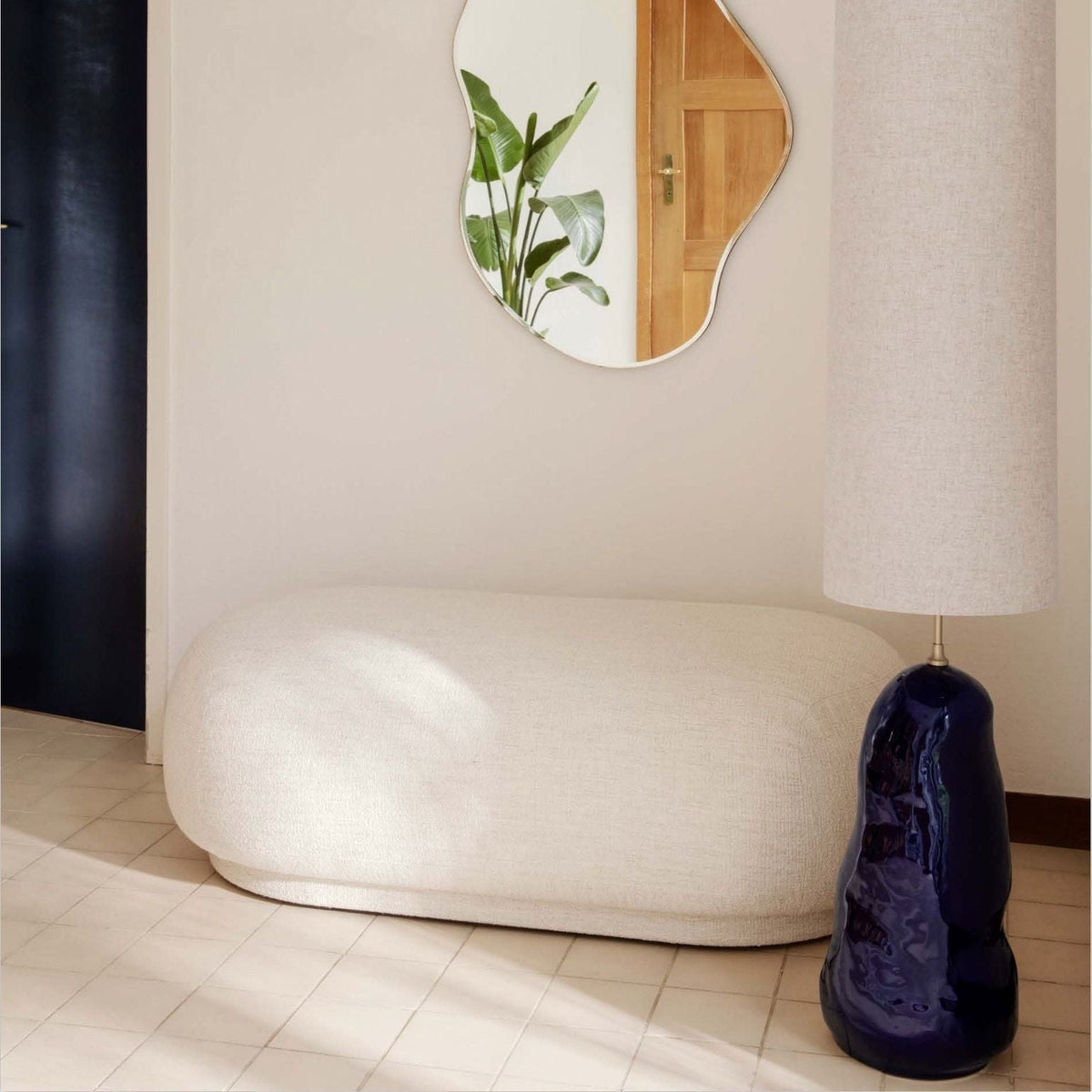 Ottoman Rico Boucle de Trine Andersen - Ferm Living-Blanc cassé-The Woods Gallery