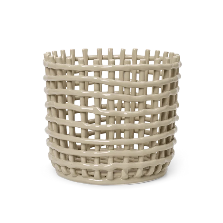 Panier Ceramic Basket de Trine Andersen - Ferm Living-Beige-The Woods Gallery