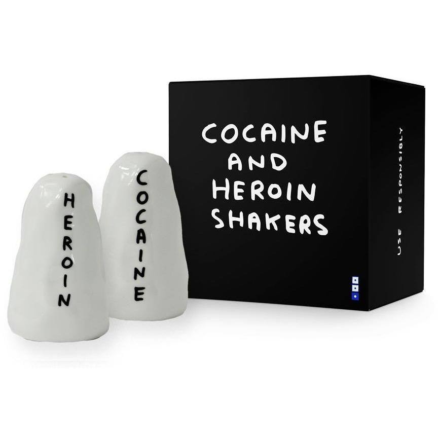 Salière et poivrière Cocaine & Heroin de David Shrigley - édition limitée - Third Drawer Down-The Woods Gallery