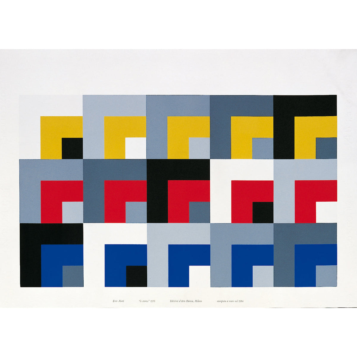 Sérigraphie Le Stanze par Enzo Mari - Danese Milano-The Woods Gallery