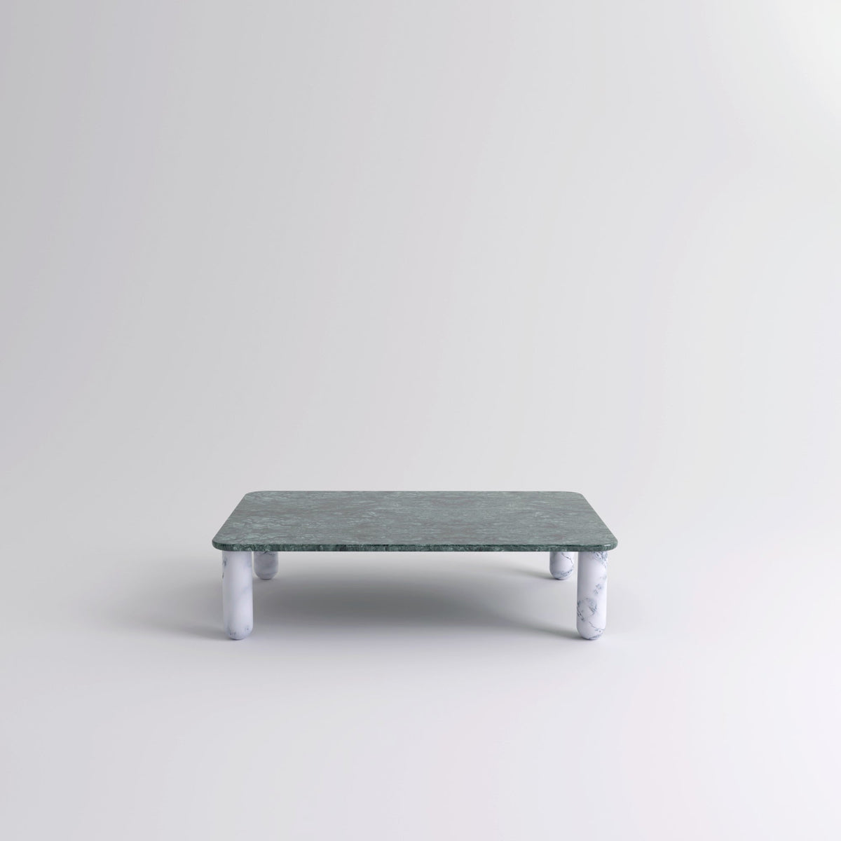 Table "Sunday" de Jean-Baptiste Souletie - La Chance-L 150 x l 100 cm-Marbre Indian Green brillant-Marbre Pele de Tigre mat-The Woods Gallery