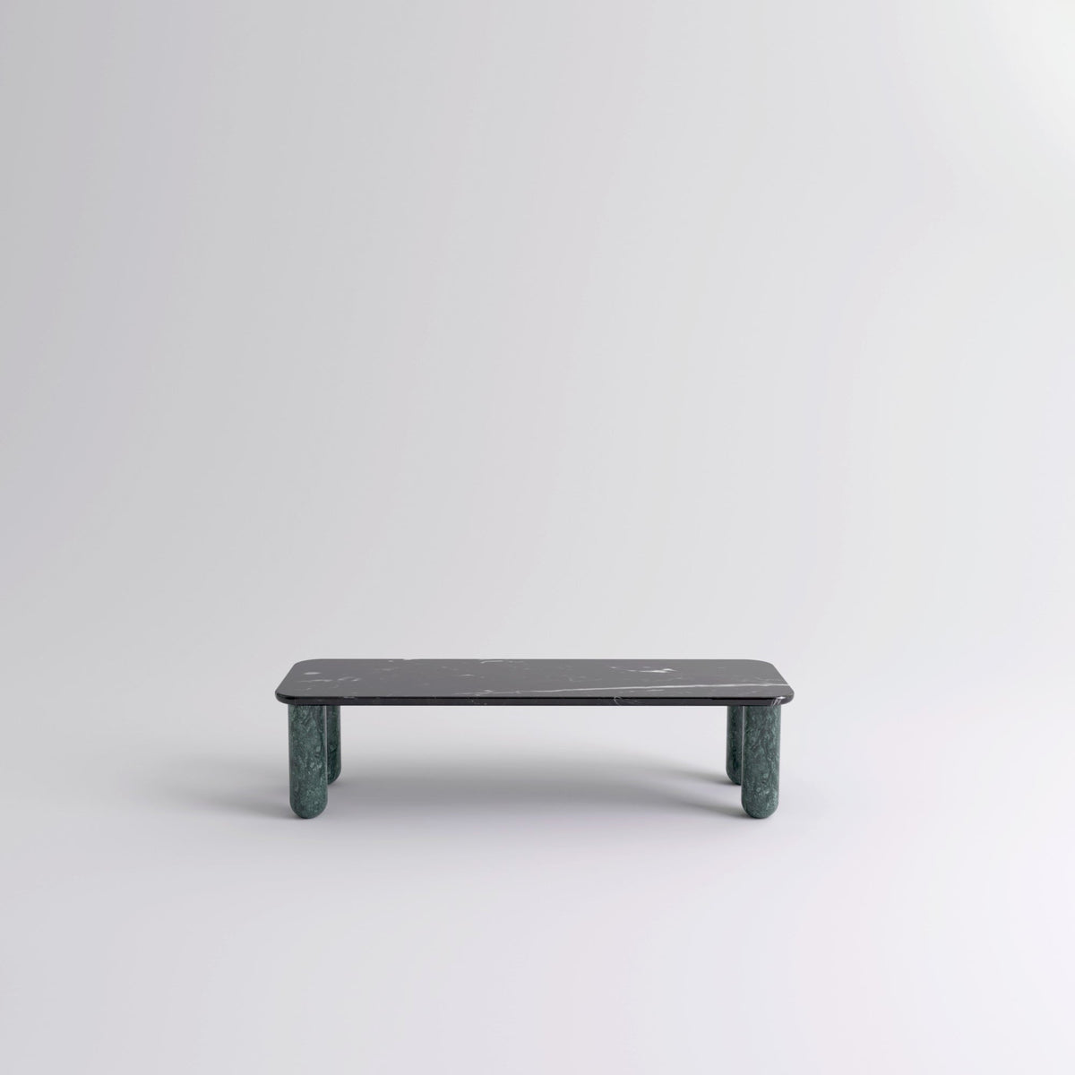 Table "Sunday" de Jean-Baptiste Souletie - La Chance-L 150 x l 50 cm-Marbre Marquina noir-Marbre Indian Green brillant-The Woods Gallery
