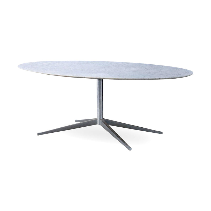 Table ovale marbre Calacatta de Florence Knoll - 200 x 120 cm - Knoll - Vintage-The Woods Gallery
