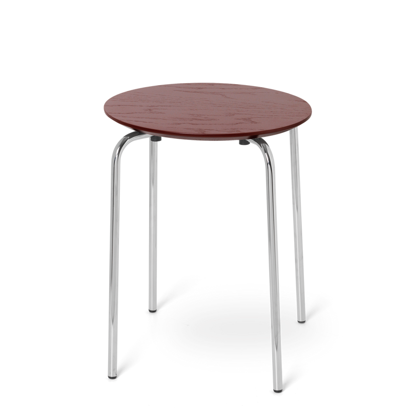 Tabouret Herman - Ferm Living-Pieds Chrome-Rouge-Marron-The Woods Gallery