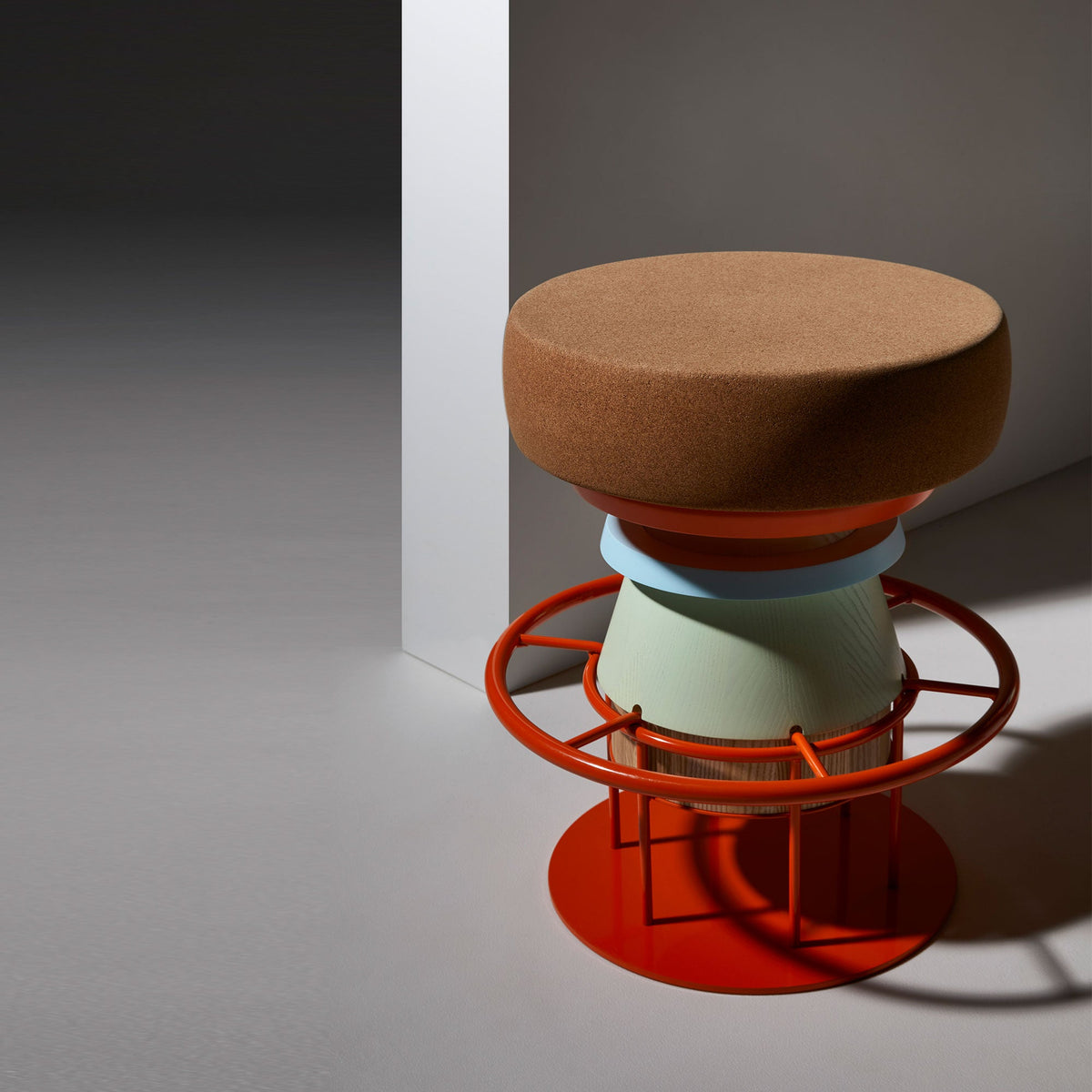 Tabouret "TEMBO" de Note Design Studio - La Chance-Orange-Vert-Bleu-Bas (48 cm)-The Woods Gallery