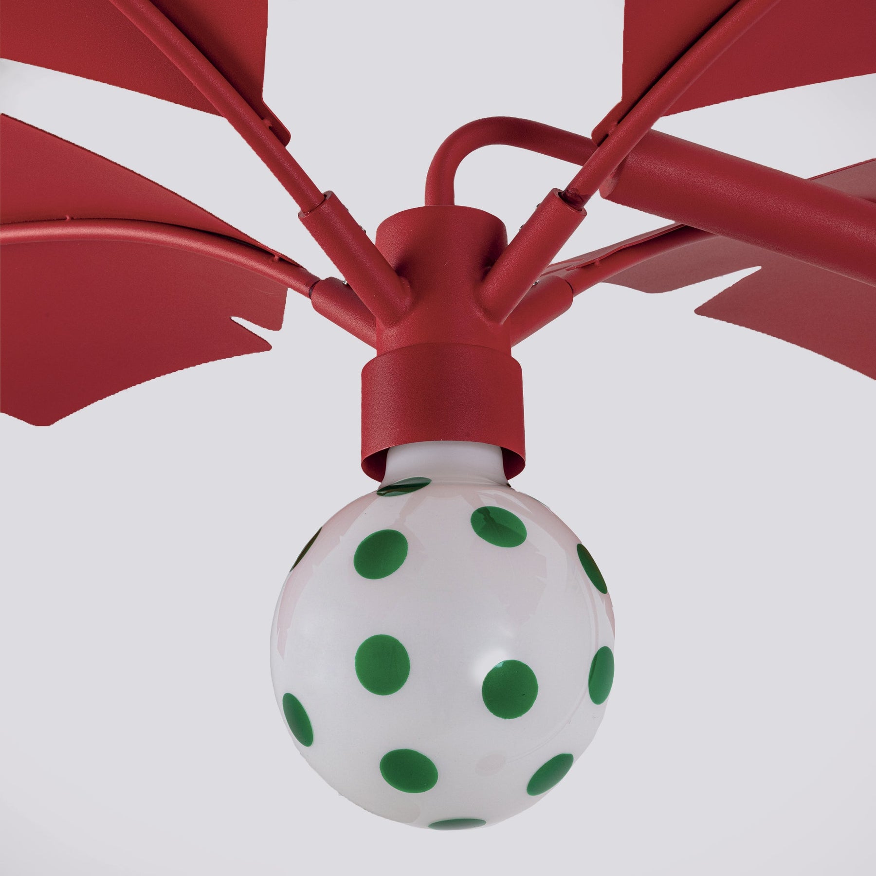 Ampoule LED E27 12 W pour lampadaire LaPalma - Seletti-ampoule à pois verts vissée sous le lampadaire rouge-Seletti