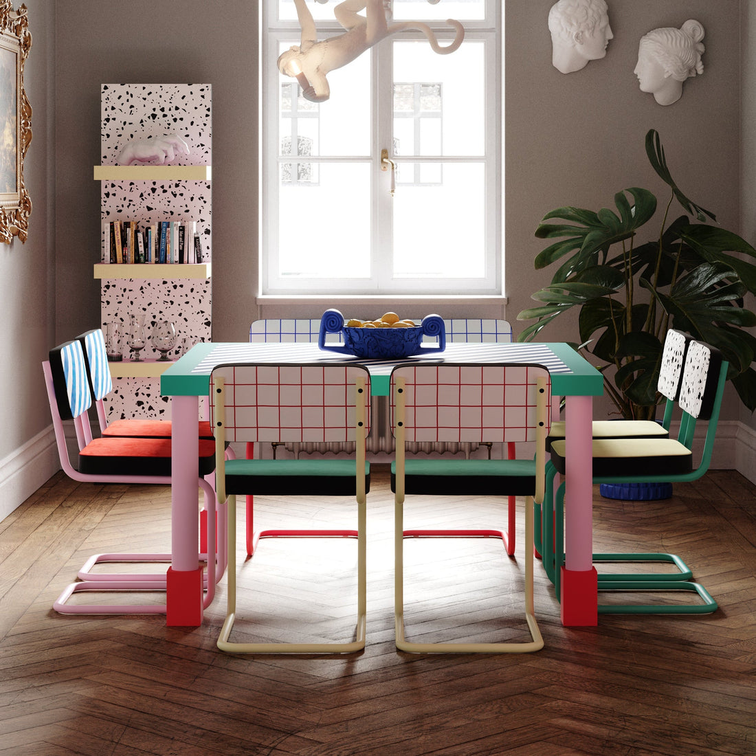 Table carrée Super Table Squared Blue Stripes - Seletti-vue 2-The Woods Gallery