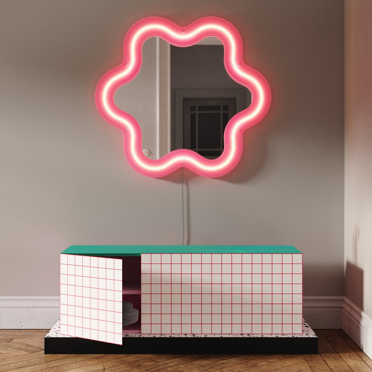 Buffet Super Cabinet Red Grid de Hello Again - Seletti-vue 2-The Woods Gallery