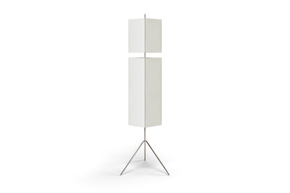 Lampadaire 3to9 de Neri&amp;Hu - Cassina-vue de face, abat-jour blanc sur trépied-Cassina