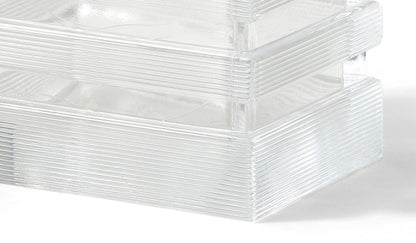 Vase Skyscraper de Bodil Kjær - Cassina-gros plan sur le verre cannelé transparent empilé-Cassina