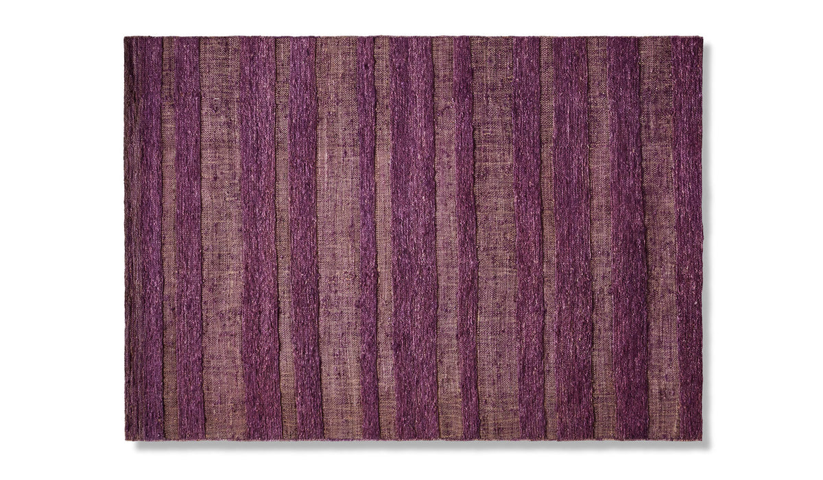Tapis Ténéré en jute - Cassina-vue de dessus, tapis rayé violet-Cassina