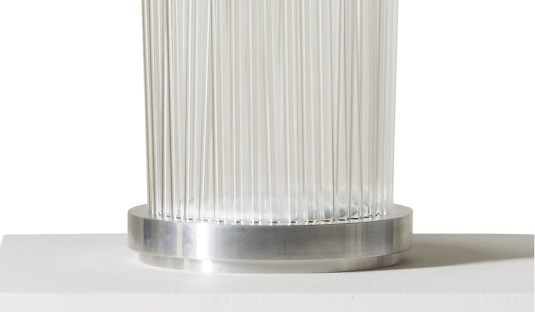 Lampe à poser Fluxus-E de Paolo Ulian - Cassina-base en aluminium et tiges de verre alignées-Cassina