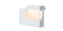 Lampe Moby de Birgitte Due Madsen et Jonas Trampedach - Cassina-vue de trois quarts, lampe blanche en demi-lune-Cassina