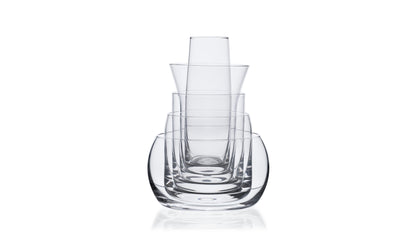 Verres 5-in-1 de Joe Colombo - Cassina-verres transparents empilés de tailles différentes-Cassina