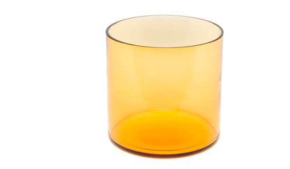 Vase Colourdisc de Bethan Laura Wood - Cassina-vue de face, récipient cylindrique en verre ambré-Cassina