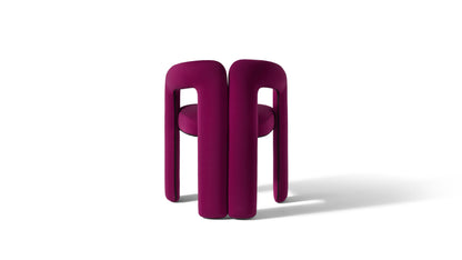 Chaise Dudet par Patricia Urquiola - Cassina-vue de dos en velours prune, packshot HD-Cassina