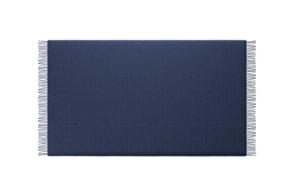 Plaid Edys en cachemire - Cassina-vue à plat, bleu nuit et franges-Cassina