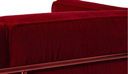 Fauteuil 3 Grand Confort (LC3) grand modèle, édition 60 ans - Cassina-détail du dossier en velours rouge-Cassina