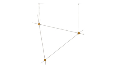Suspension Eitie Triangle Vertical de Tobia Scarpa - Cassina-vue de face, triangle de tubes lumineux-The Woods Gallery