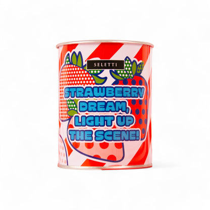 Bougie parfumée Flirty Glow Fraise de Selab - Seletti-dos de la boîte, accroche imprimée-Seletti