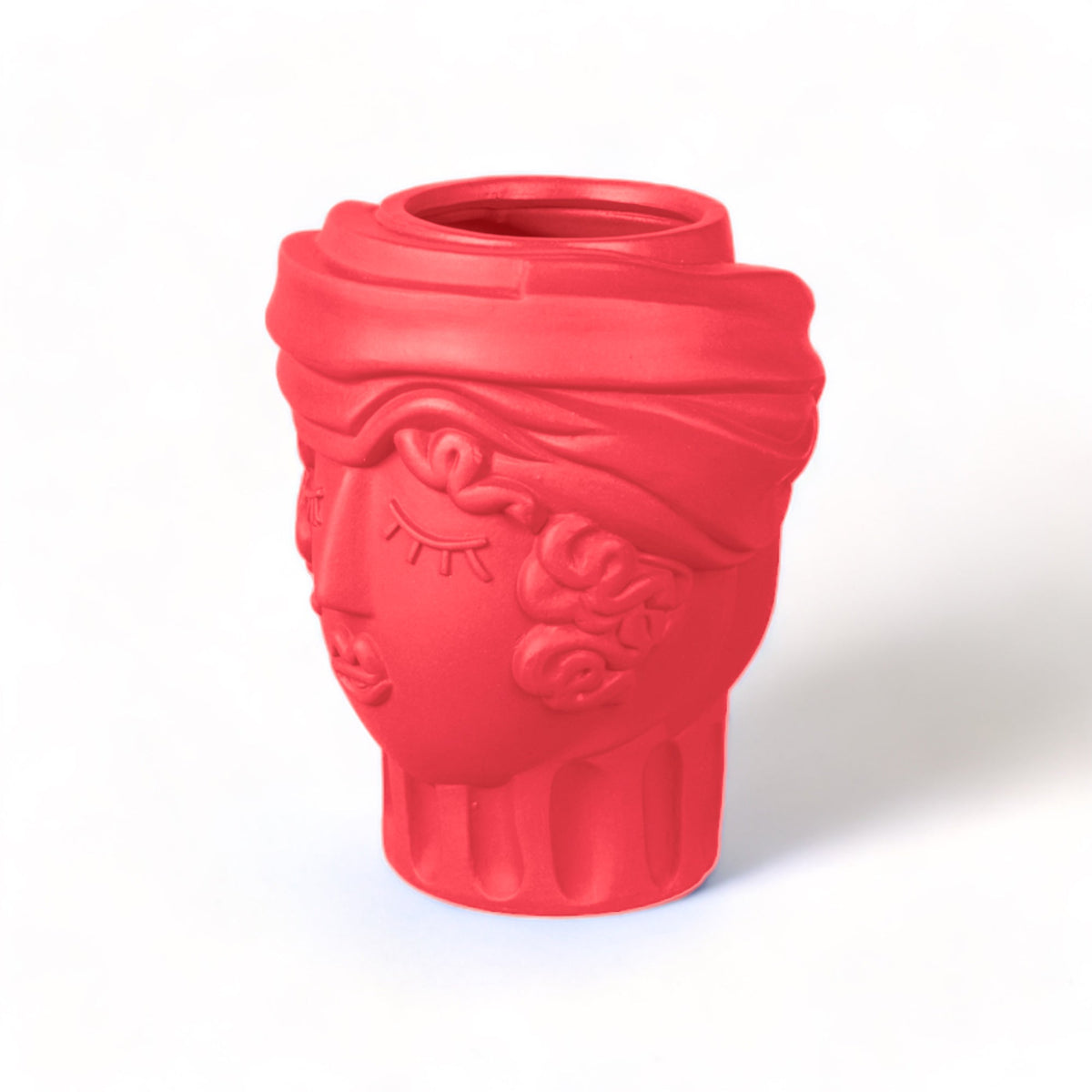 Vase Testa di Moro Women Magna Graecia rose de Antonio Aricò - Seletti-tête de trois quarts, drapé du turban-Seletti