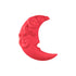 Décoration murale Luna Magna Graecia rose de Antonio Aricò - Seletti-un croissant de lune au profil gravé en terre cuite rose, vu de face-Seletti