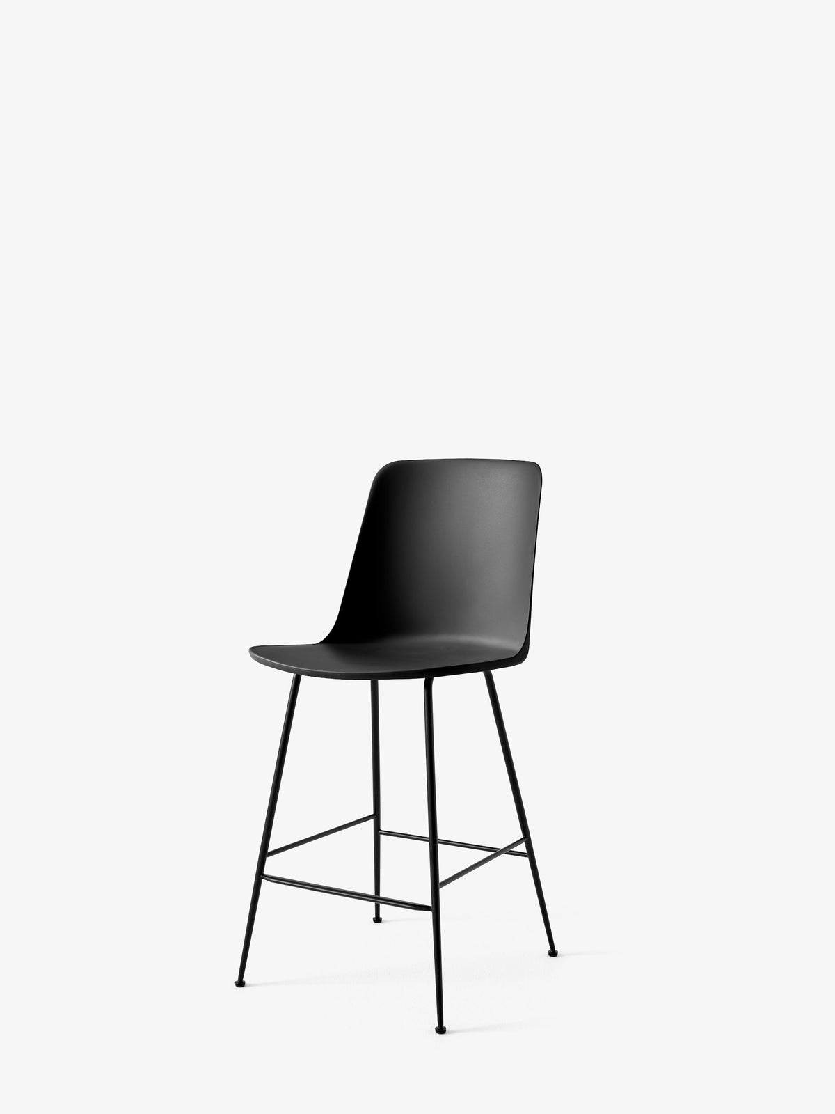 Chaise de comptoir Rely HW91 Noir piètement tube noir - &amp;Tradition