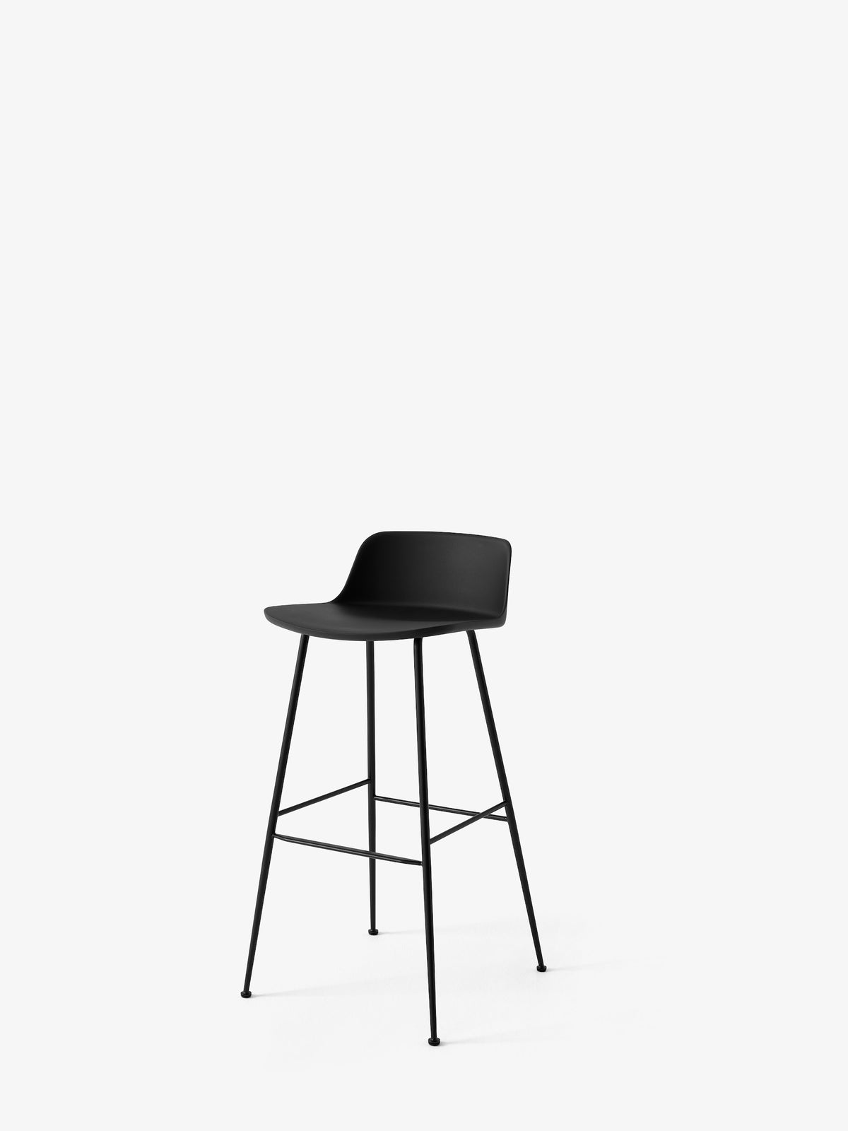 Tabouret de bar Rely HW86 Noir piètement tube noir - &amp;Tradition