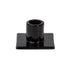 Bougeoir à pied pour bougie bâton noir de Seletti-bougeoir noir à socle carré, vu de face-Seletti