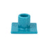 Bougeoir à pied pour bougie bâton bleu de Seletti-bougeoir turquoise à socle carré, vu de face-Seletti